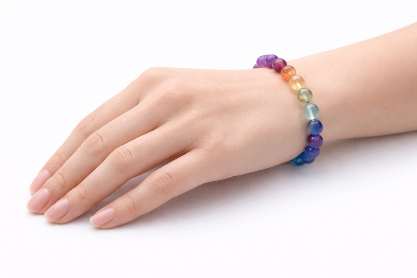 Fluoriet Armband – Natuurlijke Regenboog Fluoriet | Elastische Edelsteen Armband