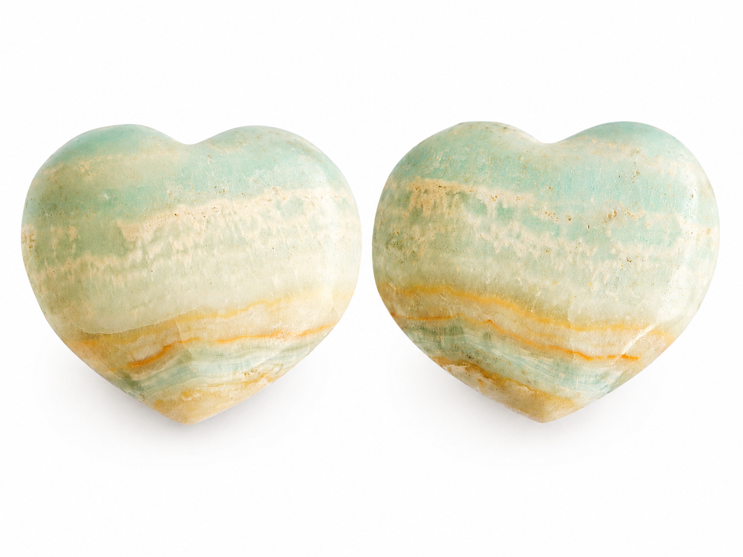 Caribische Calciet Hart 135 gram – Gepolijste Blauwe Calciet met Aragoniet – 57 x 66 x 27 mm - Caribische Calciet Hart