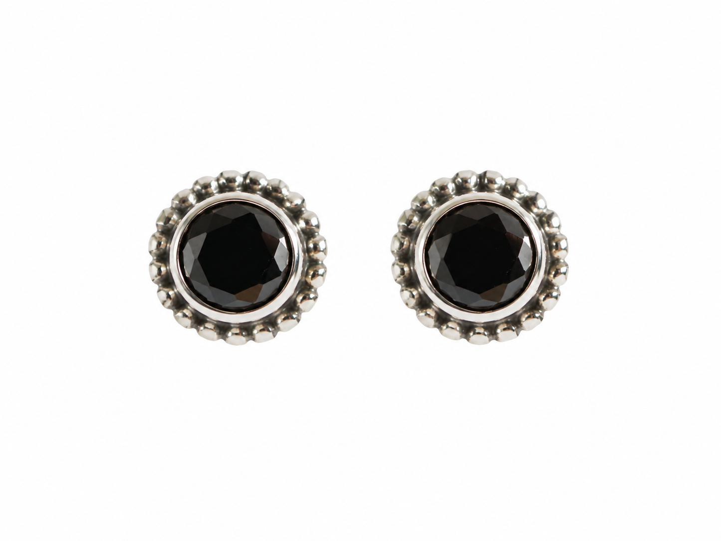 Zwarte Onyx Oorknopjes 925 Zilver – Edelsteen Oorbellen Ø 9 mm – Zwarte Onyx Oorknopjes