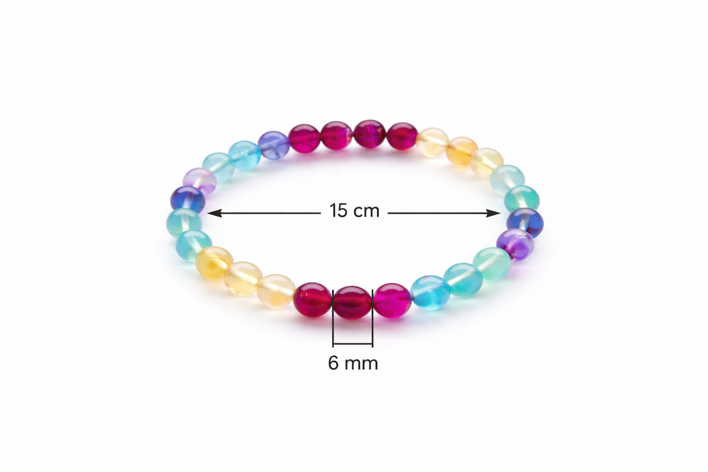 Fluoriet Armband – Natuurlijke Regenboog Fluoriet | Elastische Edelsteen Armband