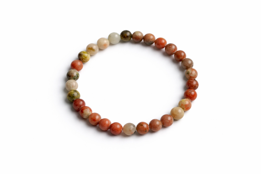 Jaspis Armband 6 mm – Natuursteen – Diameter 17 cm – Multicolor Jaspis – Unisex