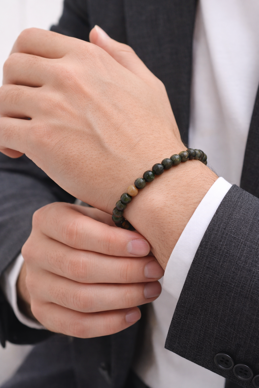 Grijze Opaal Armband 6 mm – Natuursteen – Diameter 17 cm – Opaal Kralen – Unisex