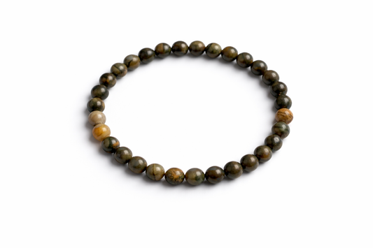 Grijze Opaal Armband 6 mm – Natuursteen – Diameter 17 cm – Opaal Kralen – Unisex
