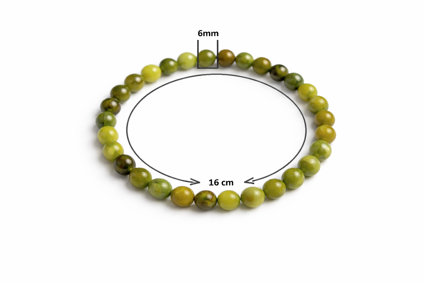 Groene Jade Armband 6 mm – Natuursteen – Diameter 16 cm – Jade Kralen – Unisex