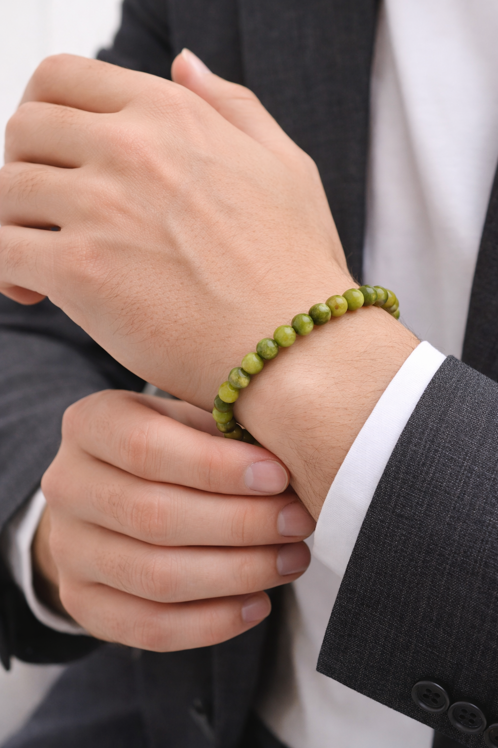 Groene Jade Armband 6 mm – Natuursteen – Diameter 16 cm – Jade Kralen – Unisex