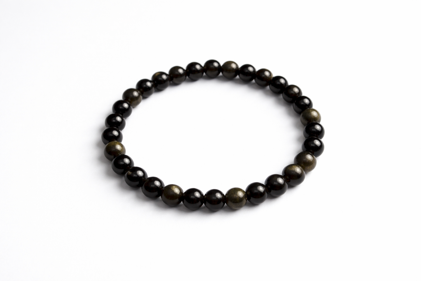 Goud Obsidiaan Armband – 6 mm Edelsteen Beads – Natuursteen Bracelet – Unisex Sieraad – Energie & Balans