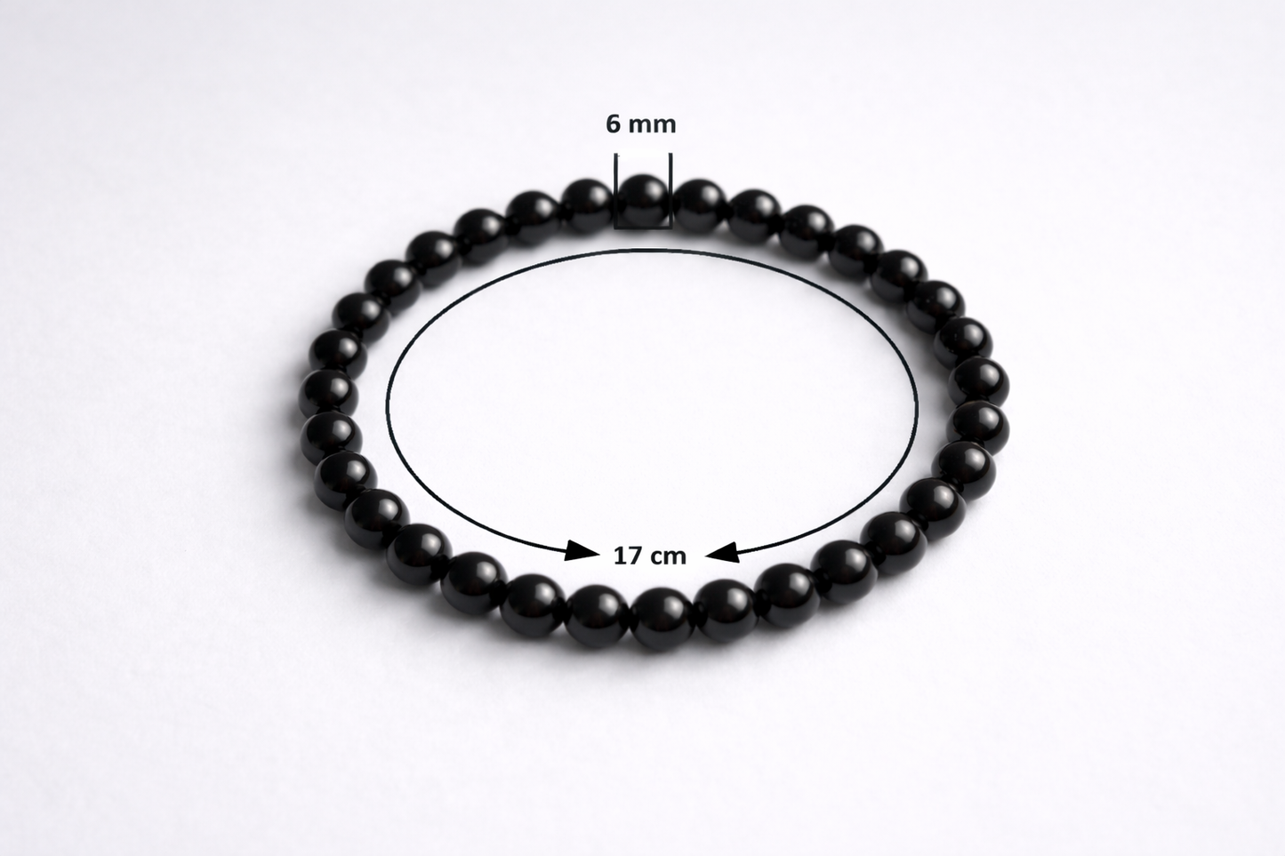 Zwarte Onyx Armband 6 mm – Natuursteen – Diameter 17 cm – Tijdloos & Krachtig