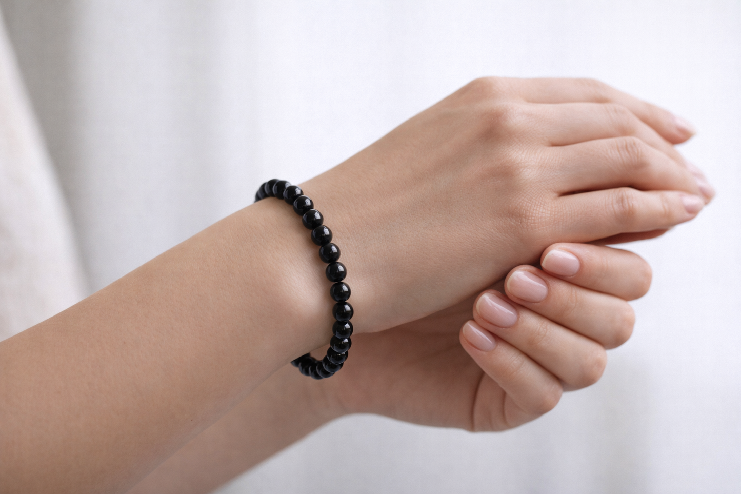 Zwarte Onyx Armband 6 mm – Natuursteen – Diameter 17 cm – Tijdloos & Krachtig