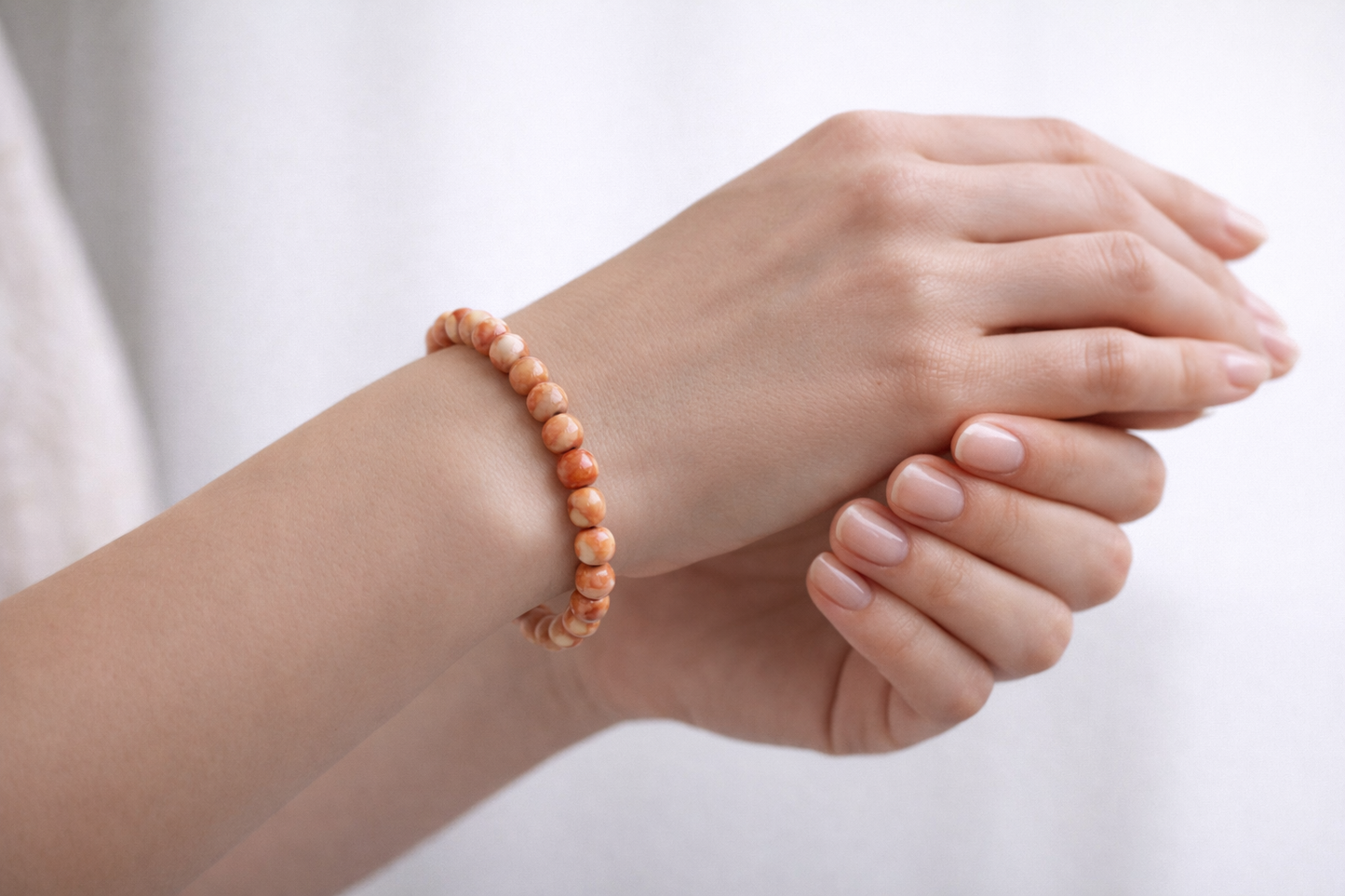 Rode Picasso Jaspis Armband 6 mm – Natuursteen – Diameter 16 cm – Uniek & Aards