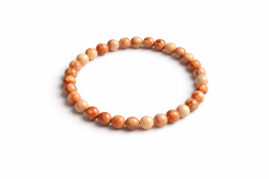 Rode Picasso Jaspis Armband 6 mm – Natuursteen – Diameter 16 cm – Uniek & Aards