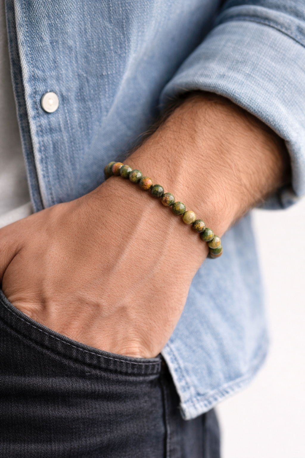 Unakiet Armband 6 mm – Natuursteen – Diameter 16 cm – Balans & Harmonie