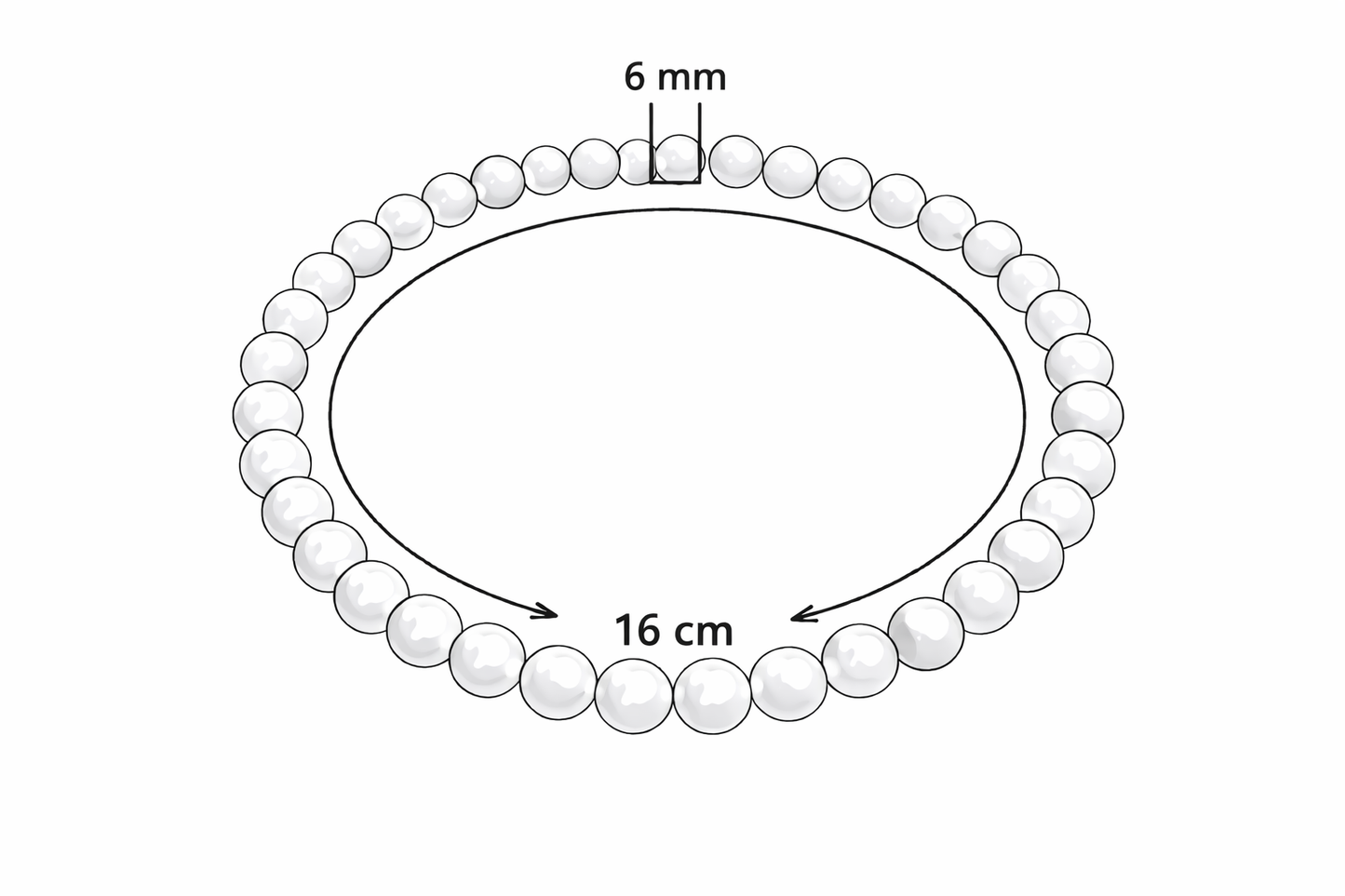 Unakiet Armband 6 mm – Natuursteen – Diameter 16 cm – Balans & Harmonie