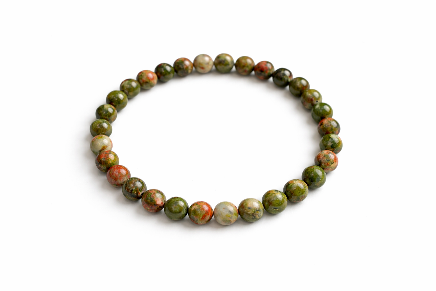 Unakiet Armband 6 mm – Natuursteen – Diameter 16 cm – Balans & Harmonie
