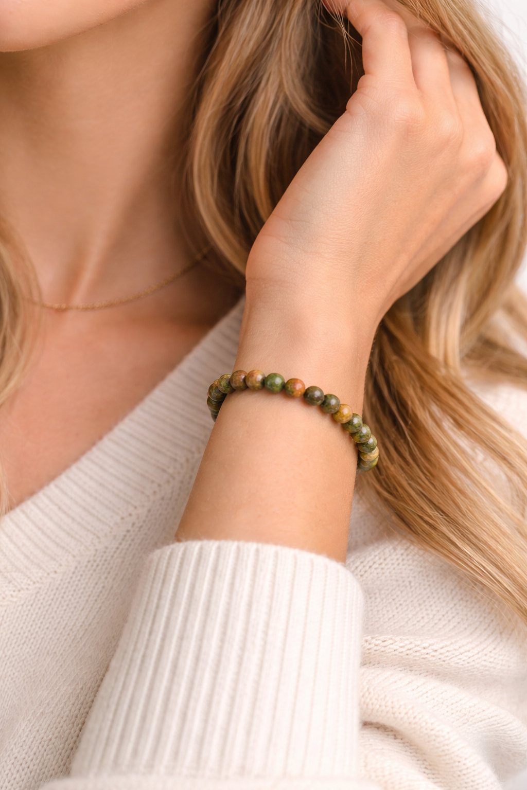 Unakiet Armband 6 mm – Natuursteen – Diameter 16 cm – Balans & Harmonie