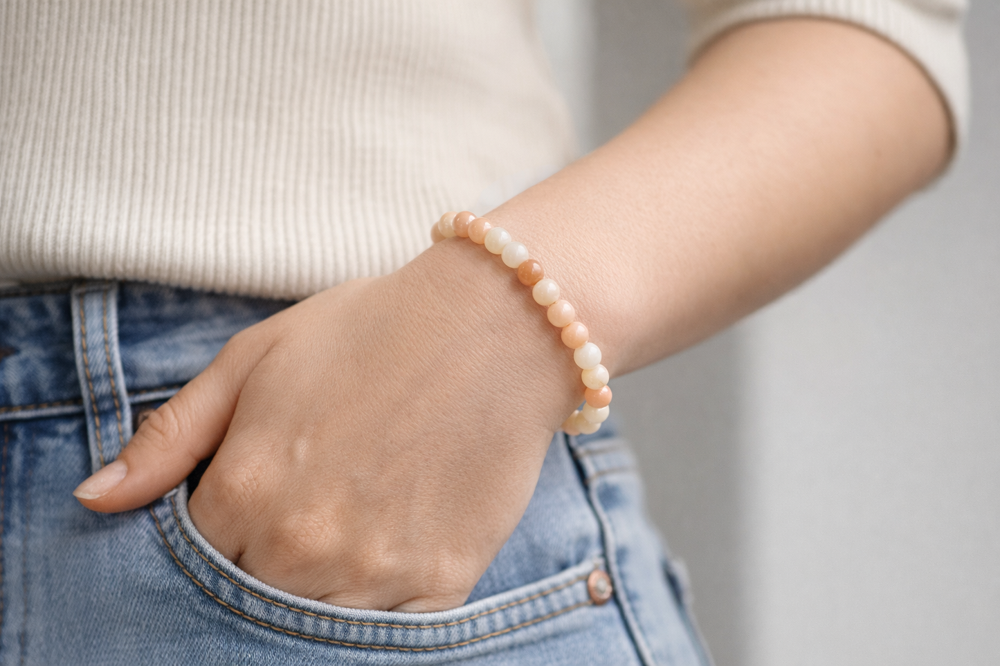 Roze Aventurijn Armband 6 mm – Natuursteen – Diameter 18 cm – Zacht & Harmonieus