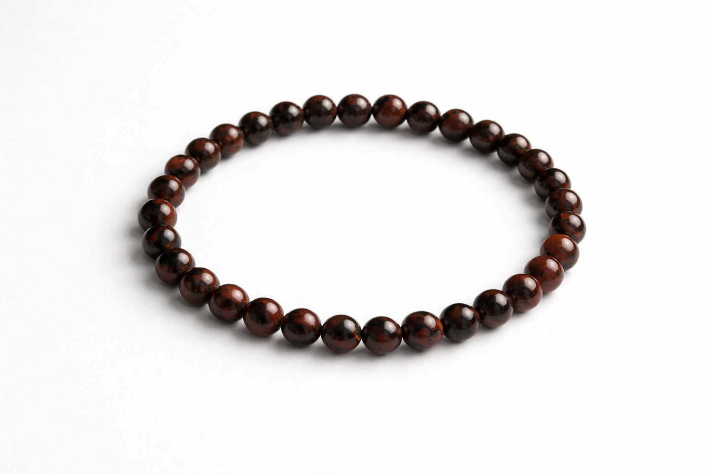 Mahonie Obsidiaan Armband – Natuursteen Kralen Armband – 6 mm – Unisex