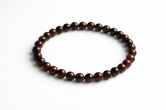 Mahonie Obsidiaan Armband – Natuursteen Kralen Armband – 6 mm – Unisex