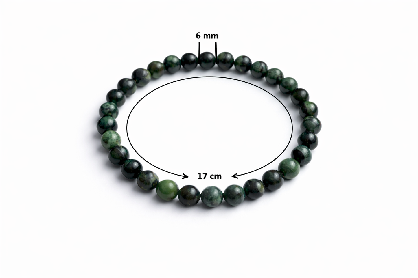 Kambaba Jaspis Armband 6 mm – Natuursteen Kralen – 17 cm – Elastisch – Unisex