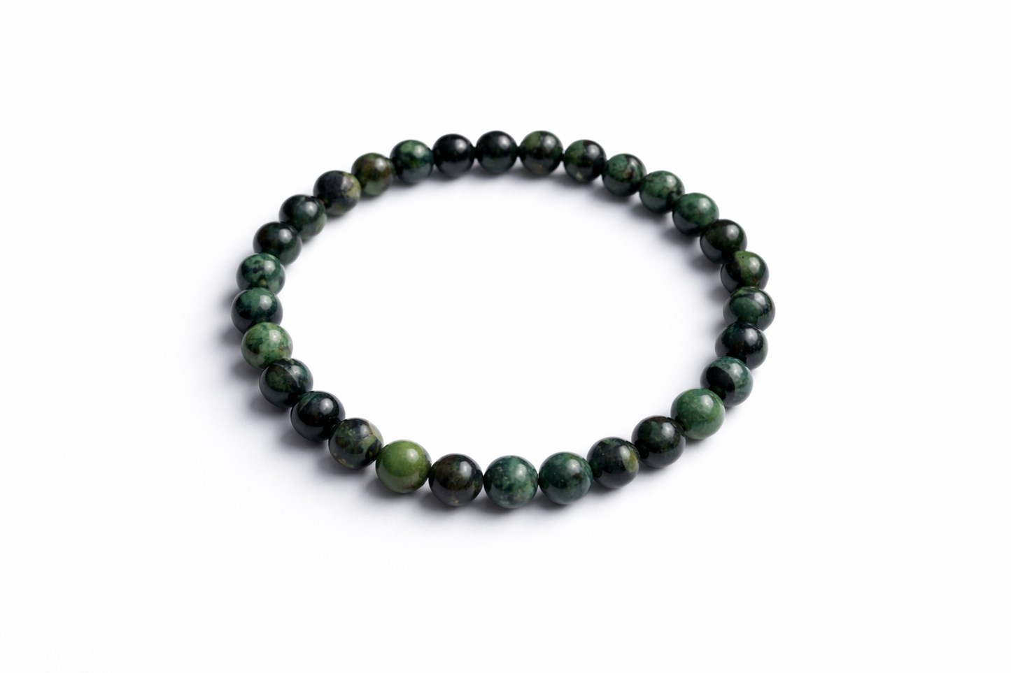 Kambaba Jaspis Armband 6 mm – Natuursteen Kralen – 17 cm – Elastisch – Unisex
