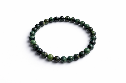 Kambaba Jaspis Armband 6 mm – Natuursteen Kralen – 17 cm – Elastisch – Unisex