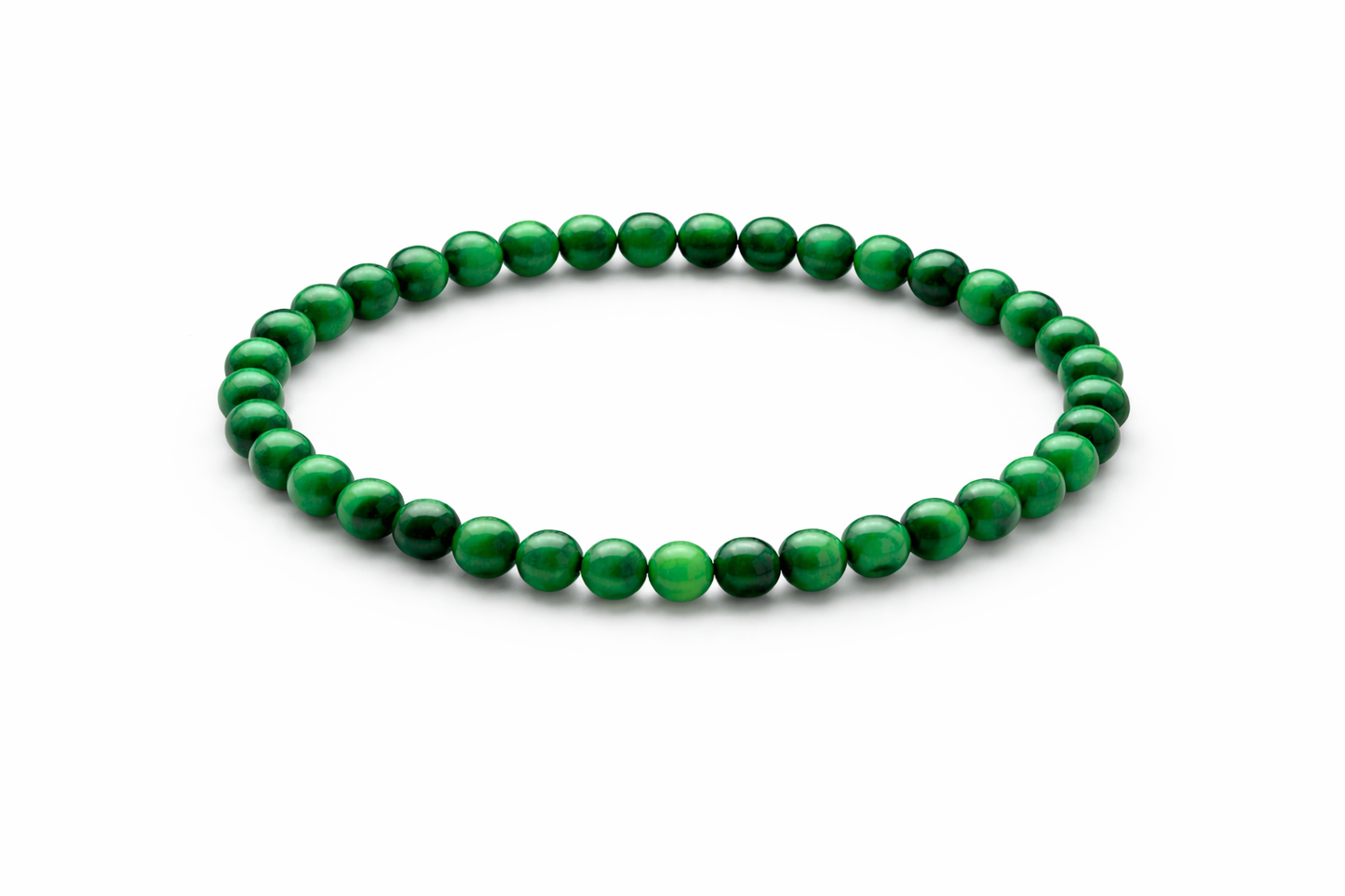 Malachiet Armband 6 mm – Natuurlijke Edelsteen – Groene Kralenarmband – Unisex – Elastisch