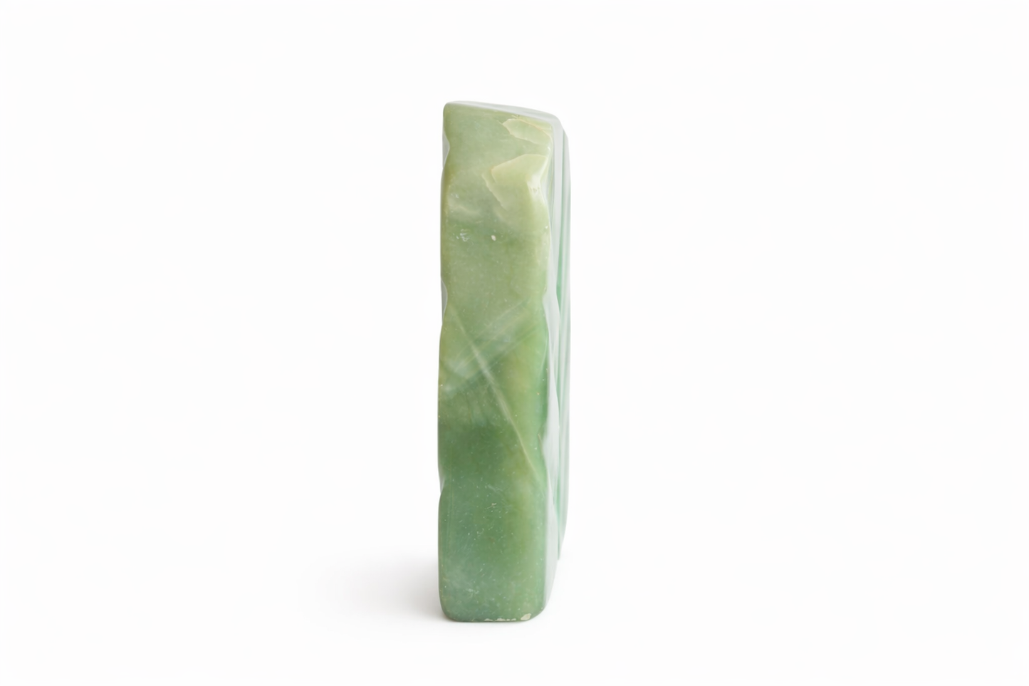 Serpentijn Edelsteen Sculptuur – Groene Natuursteen Decoratie – Gepolijste Serpentijn Steen – Verzamelsteen
