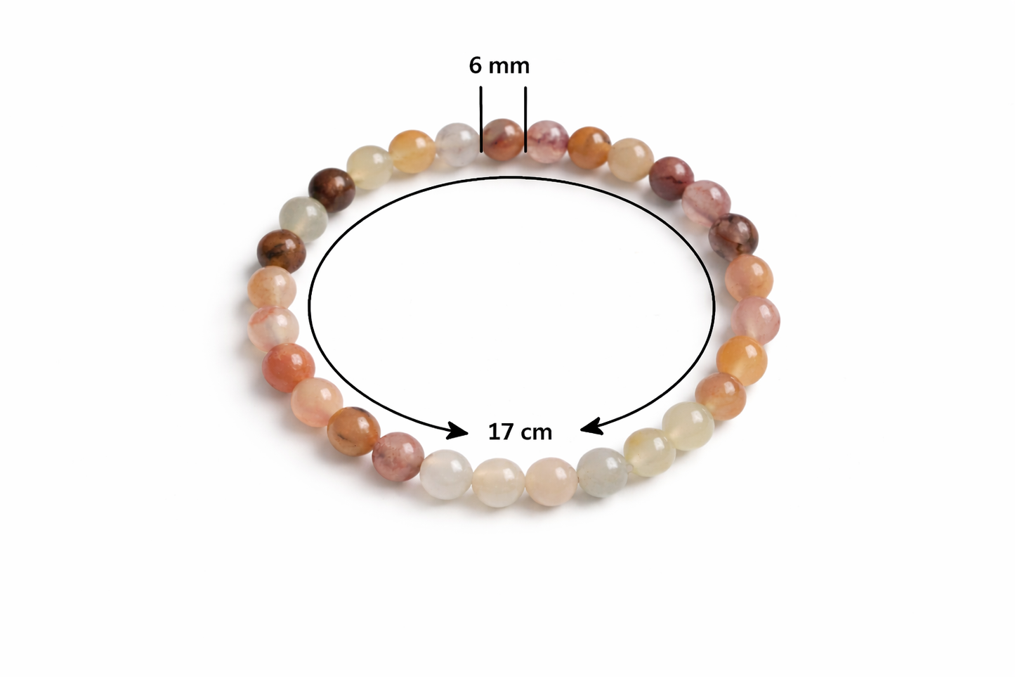 Multi Kleur Aventurijn Armband 17 cm – 6 mm Kralen – Natuursteen – Elastisch – Unisex