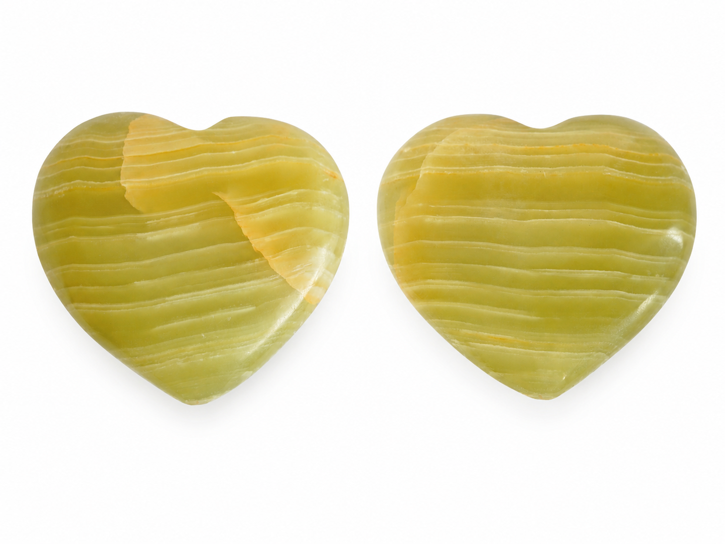 Aragoniet Hart 151 gram – Gepolijste Groene Aragoniet Edelsteen Hart – 60 x 70 x 26 mm - Aragoniet Hart