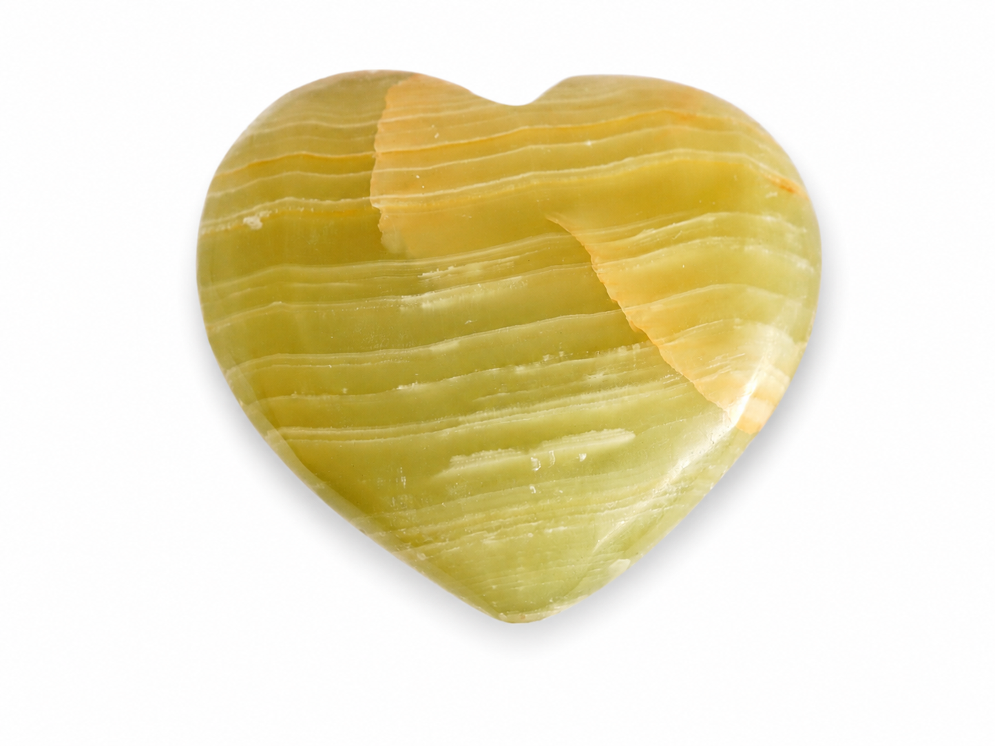 Aragoniet Hart 151 gram – Gepolijste Groene Aragoniet Edelsteen Hart – 60 x 70 x 26 mm - Aragoniet Hart
