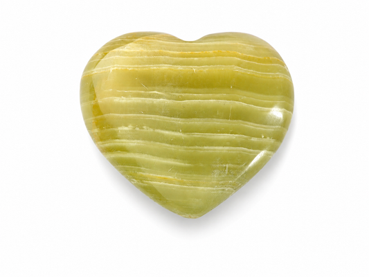 Aragoniet Hart 151 gram – Gepolijste Groene Aragoniet Edelsteen Hart – 60 x 70 x 26 mm - Aragoniet Hart