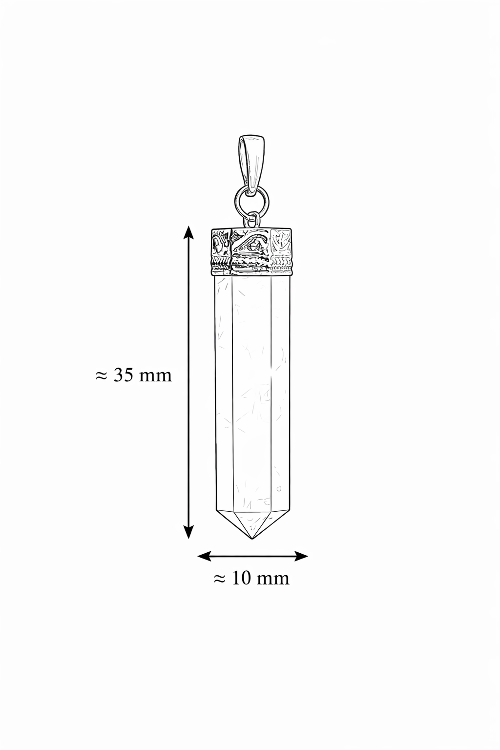 Amethist Hanger Puntvormig - Edelsteen Hanger met Verzilverde koper hangerkap - ca. 35 x 10 mm - Amethist hanger - paarse edelsteen hanger - punt hanger - amethist punt - edelsteen hanger
