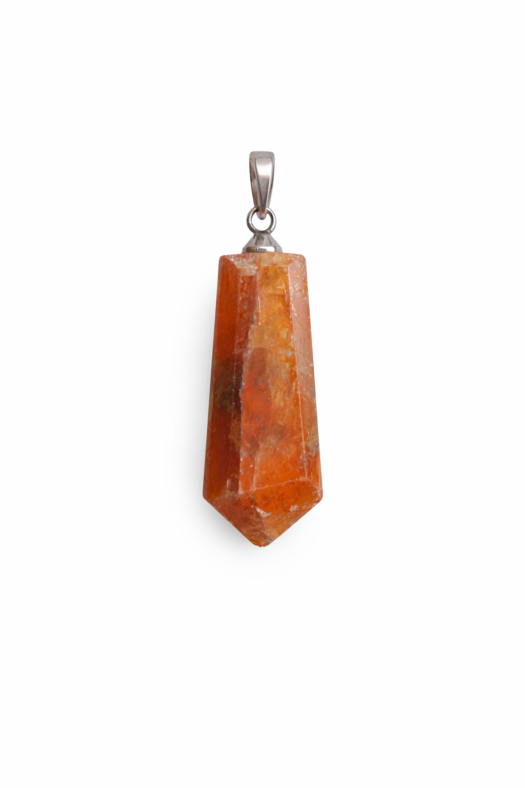 Granaat Hanger Puntvormig - ca. 30 x 10 mm granaat hanger - granaat punt hanger - rode edelsteen hanger - oranje edelsteen hanger – punt plat hanger - natuursteen hanger