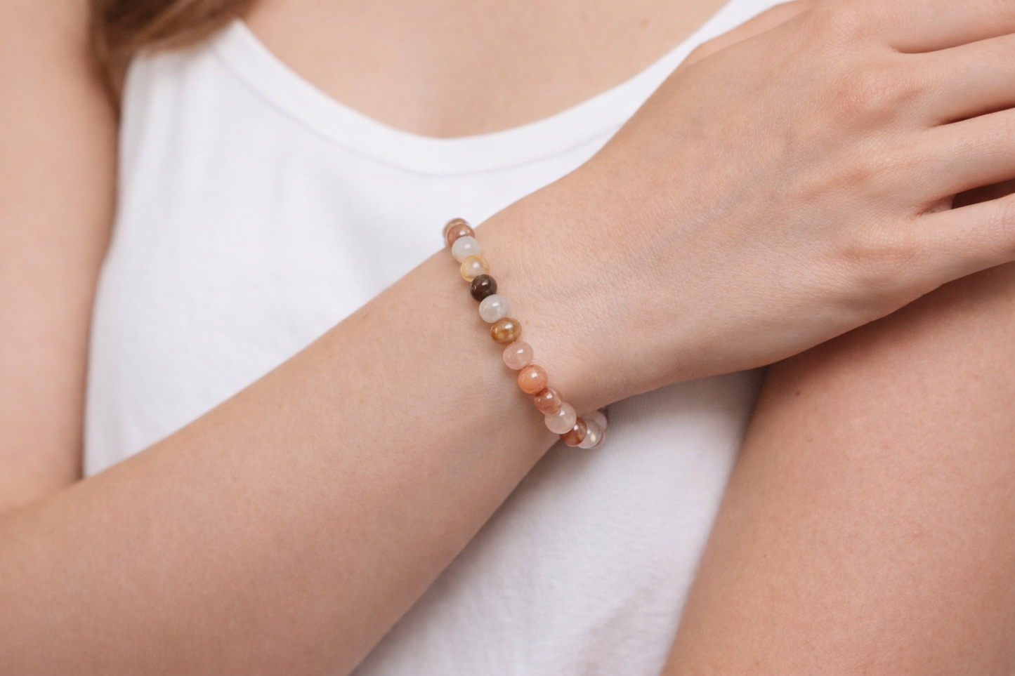 Multi Kleur Aventurijn Armband 17 cm – 6 mm Kralen – Natuursteen – Elastisch – Unisex